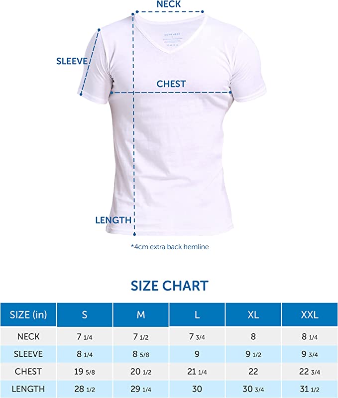 Size chart for undershirt