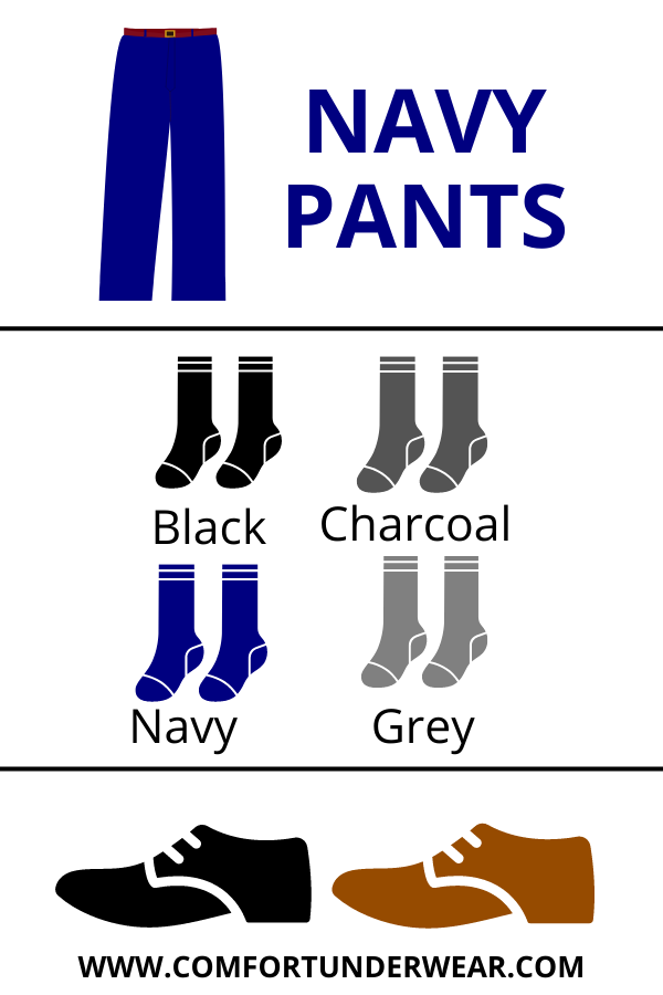 How to pair navy pants with dress socks and dress shoes?