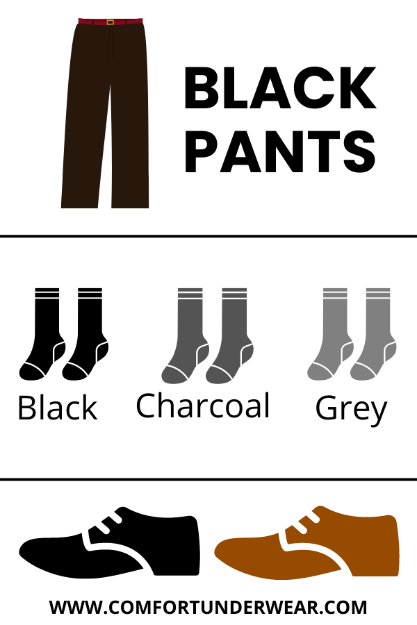 How to pair black pants with dress socks and dress shoes?