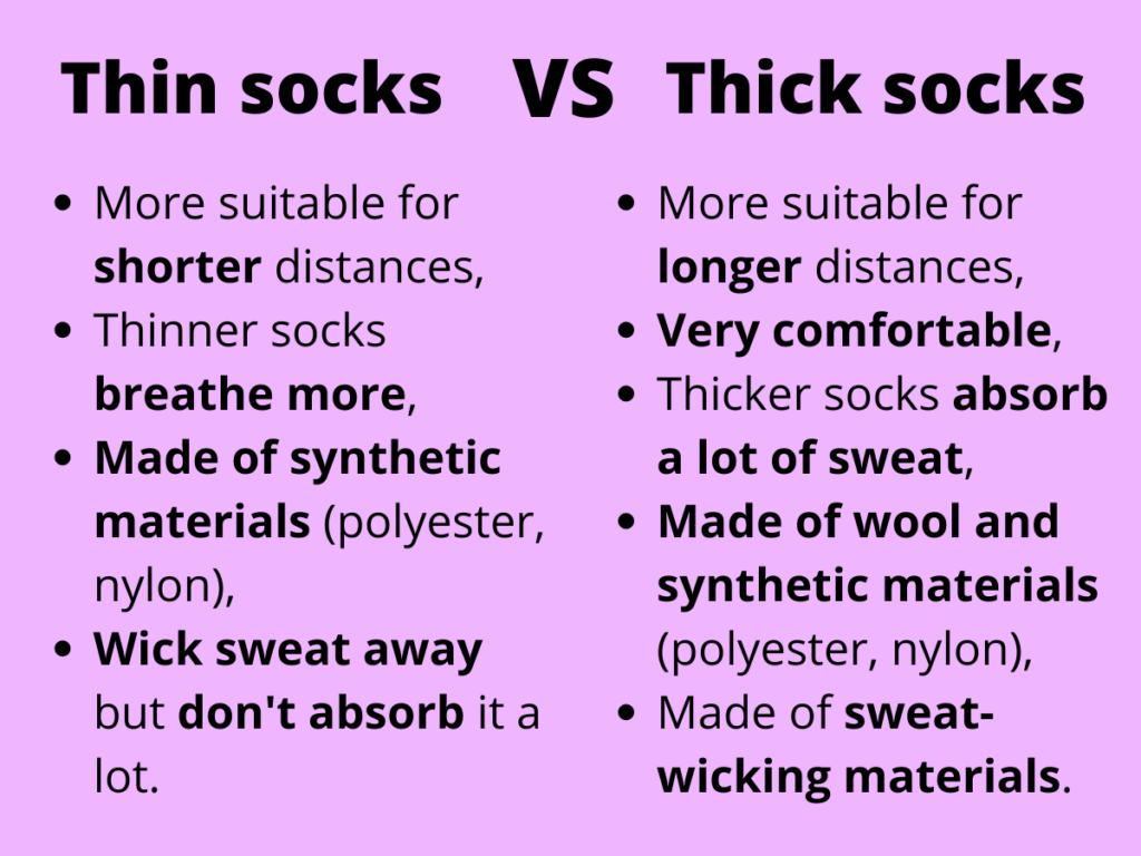Thinner vs Thicker running socks