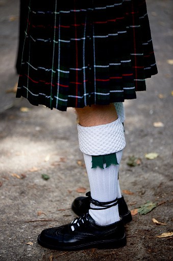 White socks with kilt skirt