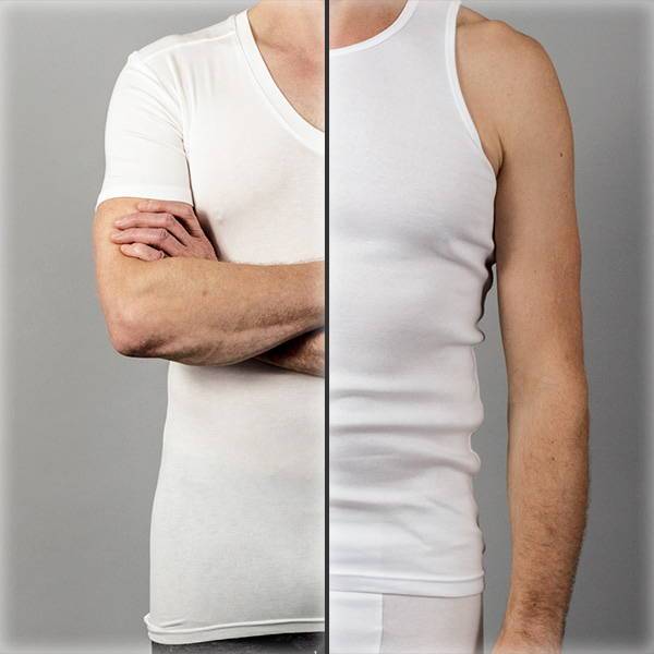 Short-sleeve vs Tank top undershirt