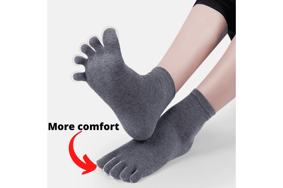 Toe socks give you more comfort