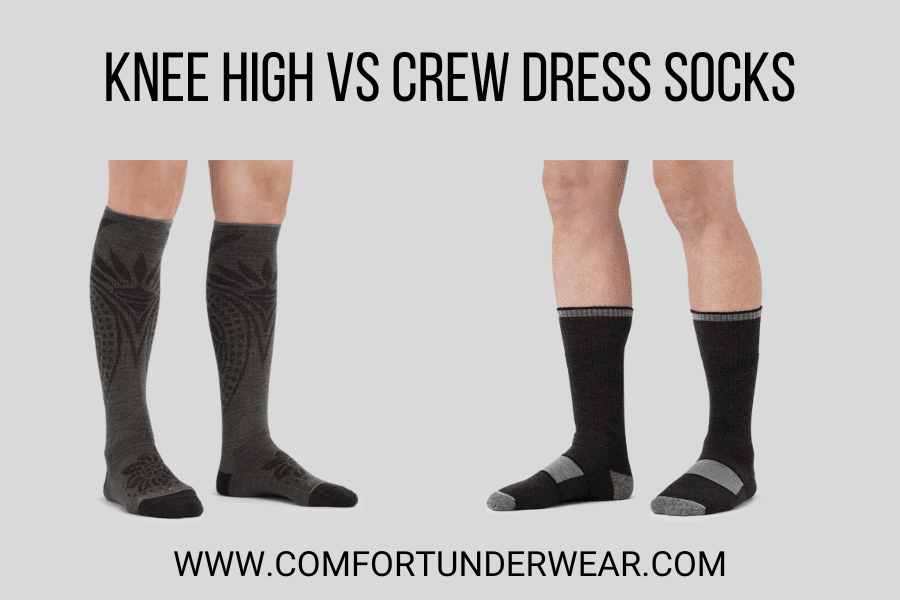 Knee high vs crew dress socks