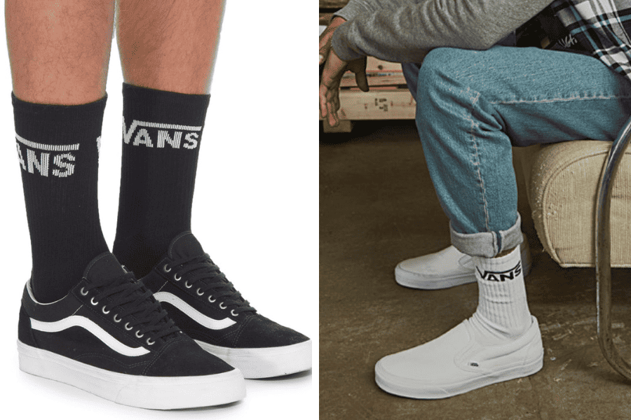 Do you wear white or black socks with Vans?