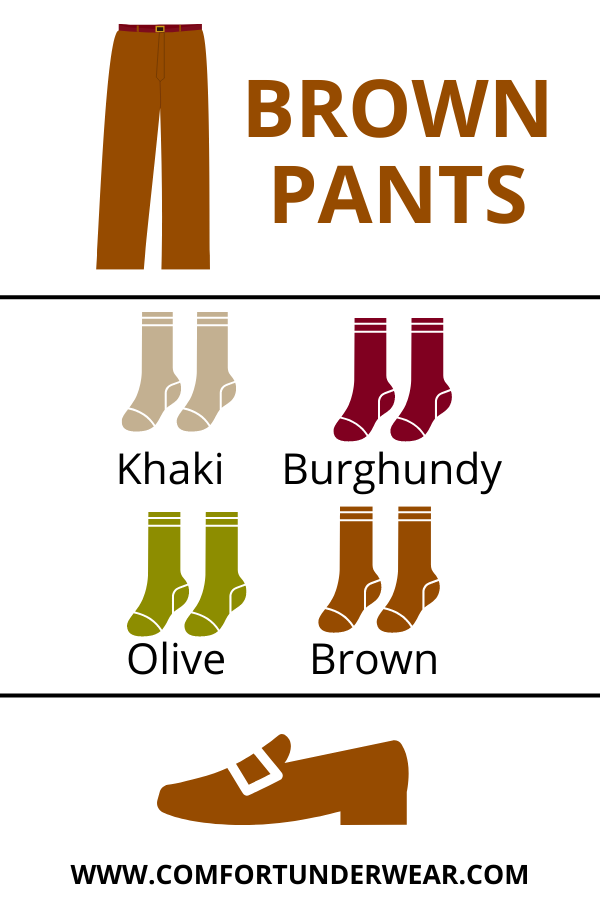 How to pair brown pants with colored socks and loafers