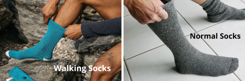 What is the difference between walking socks and normal socks?