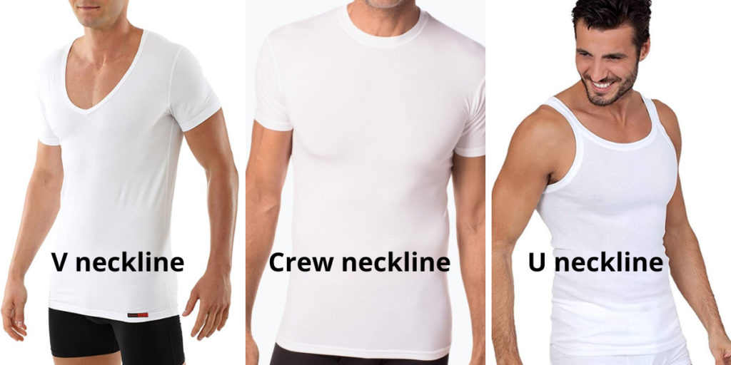 Different types of collars for undershirts